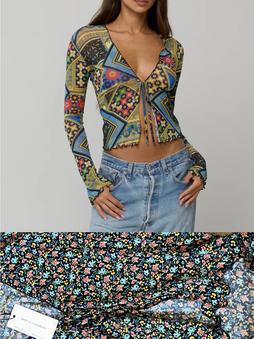 RESA Aliyah Top in Paros Black Floral Print